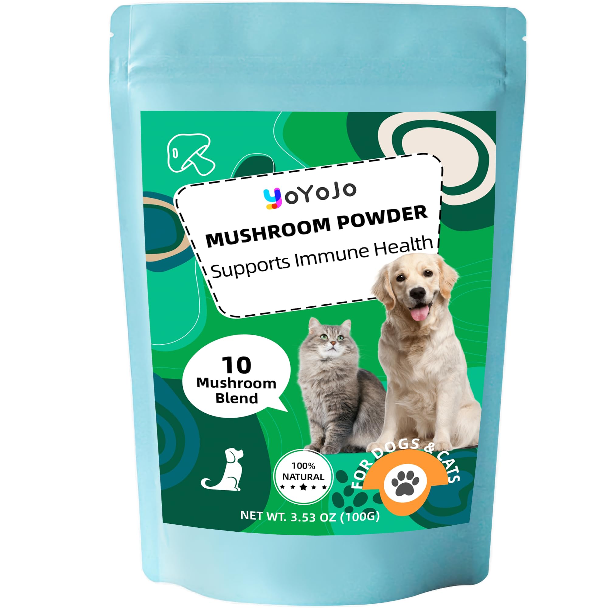 10-Mushroom Immune Complex for Dogs & Cats - 100g Powder