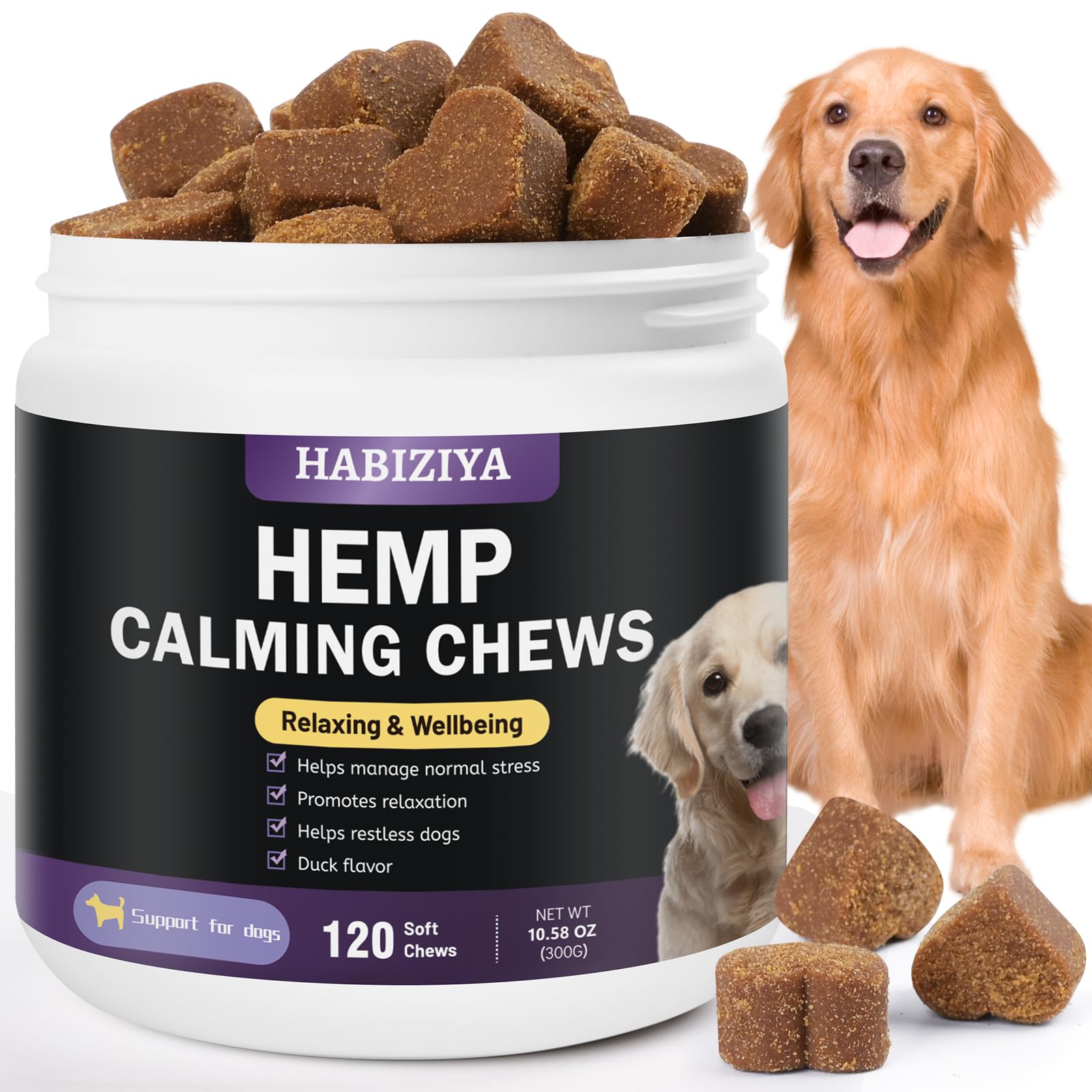 Hemp Calming Chews for Dogs - Duck Flavor