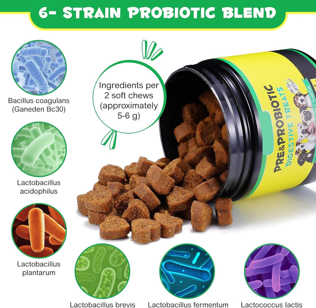 Dog probiotic chews for digestive health