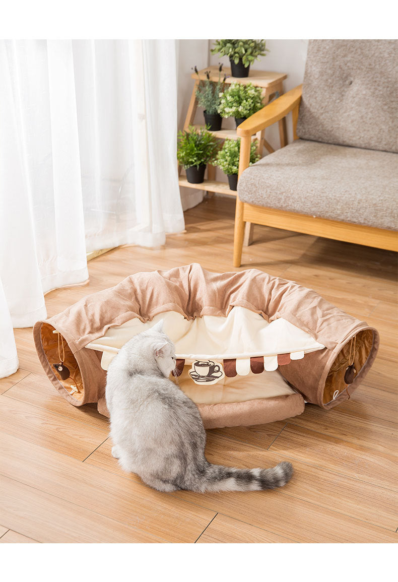Cat Bed, Tent & Tunnel - 2-in-1