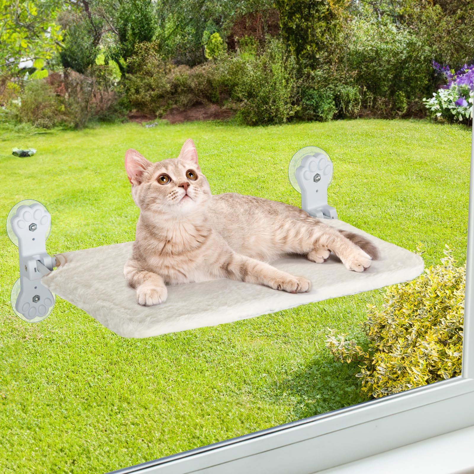 Cat Hammock for Window with 4 Suction Cups Cordless Window Bed for Cats