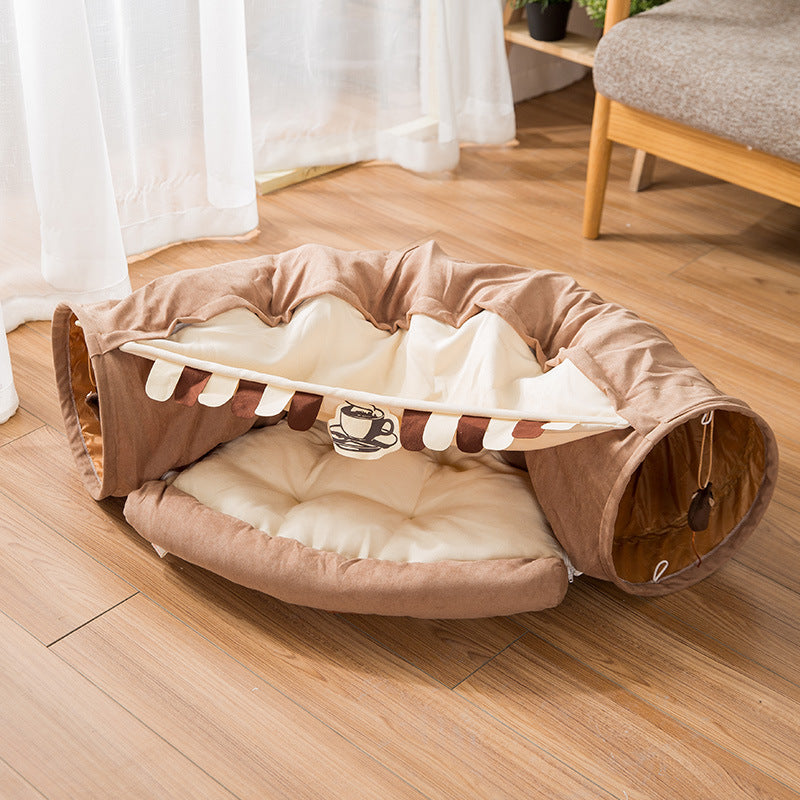 Cat Bed, Tent & Tunnel - 2-in-1